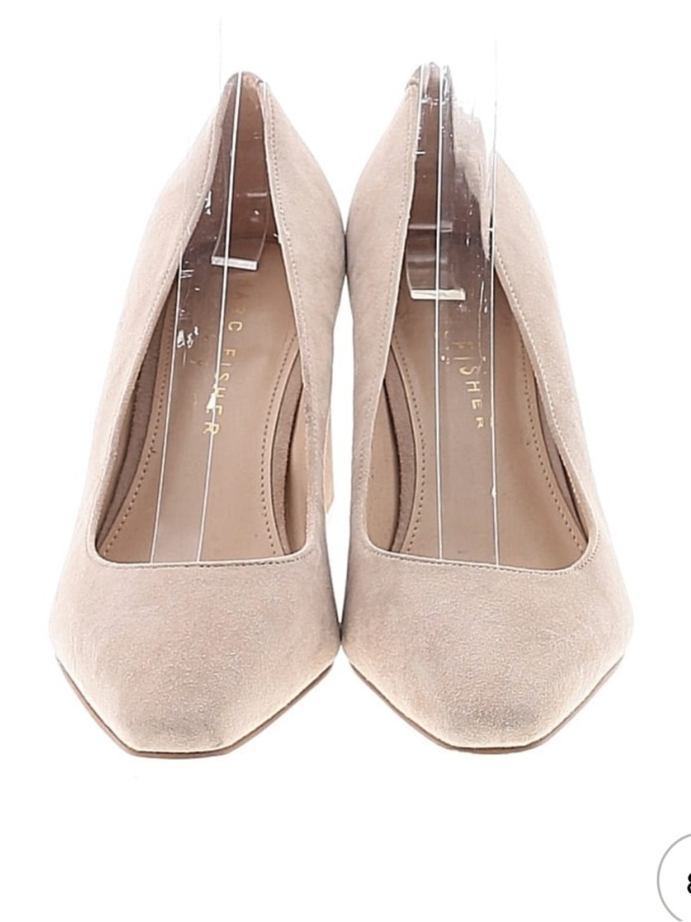 ✨Marc Fisher Suede Soft Taupe Suede Block Heel Pumps✨